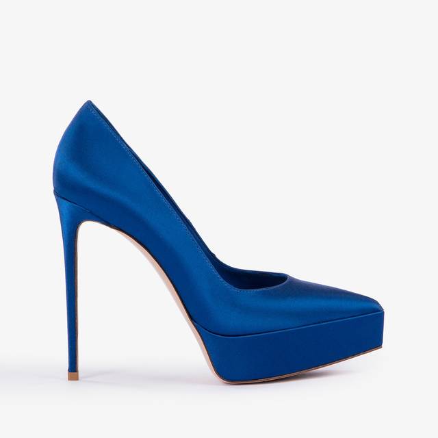 Le Silla Décolleté con plateau satin blu persia