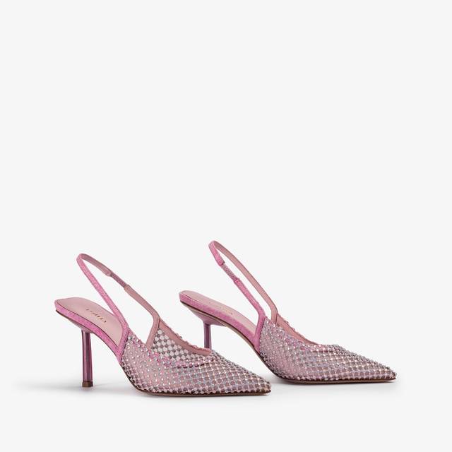 Le Silla Slingback gioiello rete denim rosa dea Outlet