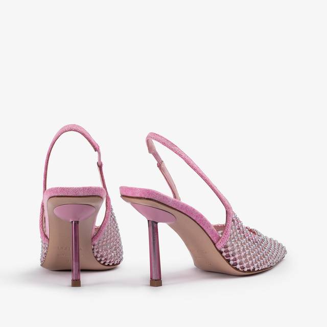 Le Silla Slingback gioiello rete denim rosa dea Outlet