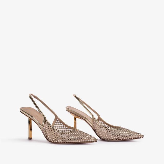 Le Silla Slingback gioiello rete e Cristalli platino Hotsell