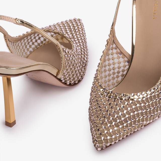 Le Silla Slingback gioiello rete e Cristalli platino Hotsell
