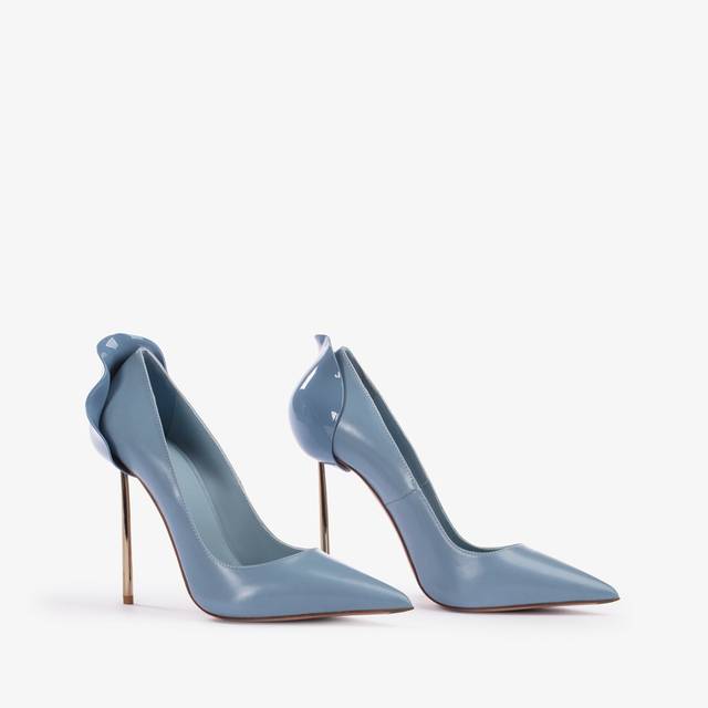 Le Silla Décolleté pelle azzurro nilo Italia