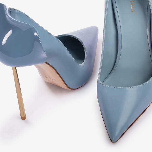 Le Silla Décolleté pelle azzurro nilo Italia