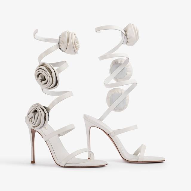 Le Silla Sandalo pelle bianco carta e rose Vendita