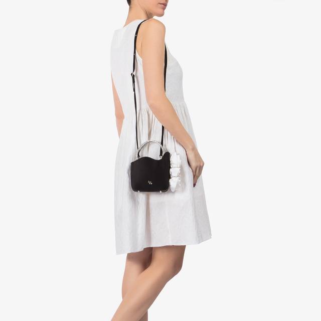 Le Silla Mini bag raso nero e Cristalli con rose Spedizione Gratuita