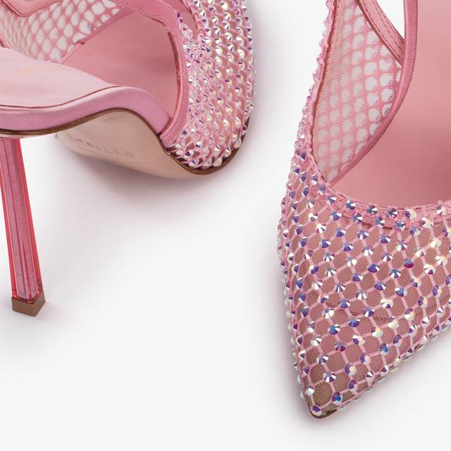 Le Silla Slingback gioiello rete rosa dea e Cristalli Pezzi Unici