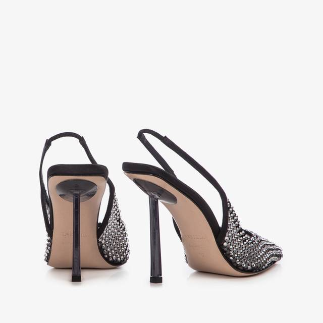 Le Silla Slingback gioiello rete nera Soddisfazione Garantita