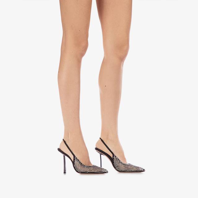 Le Silla Slingback gioiello rete nera Soddisfazione Garantita