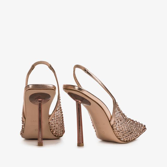Le Silla Slingback gioiello rete oro rosa Negozi Online