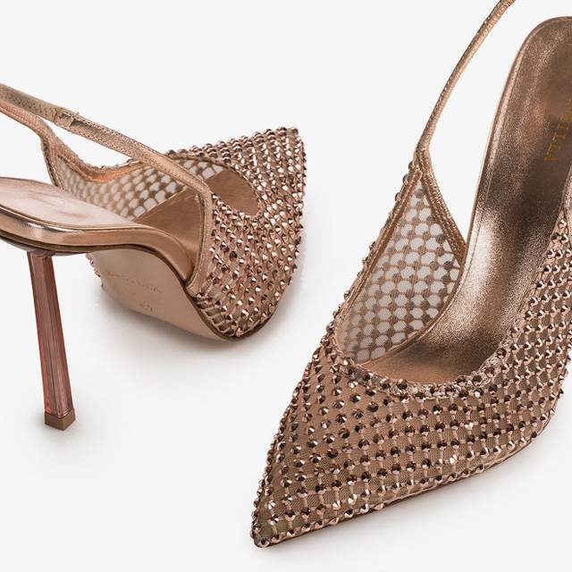 Le Silla Slingback gioiello rete oro rosa Negozi Online