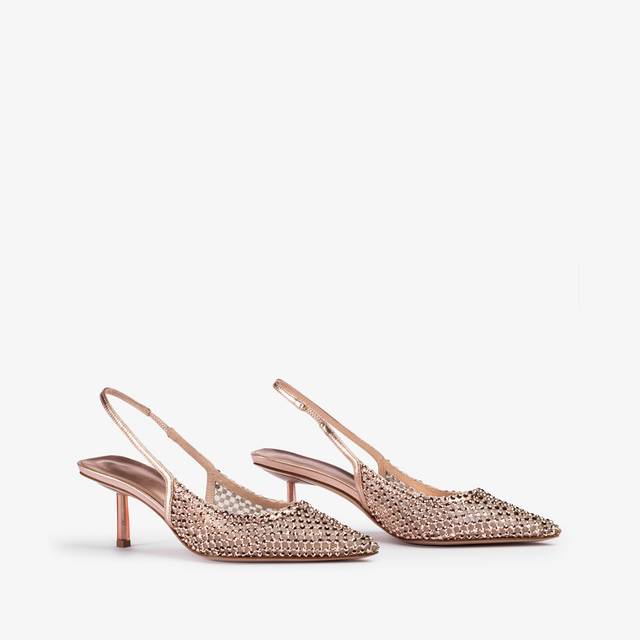 Le Silla Slingback gioiello rete oro rosa Acquista Ora