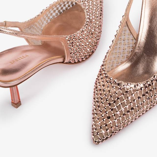Le Silla Slingback gioiello rete oro rosa Acquista Ora