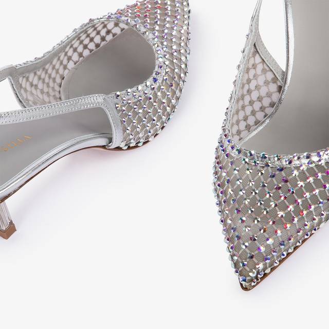 Le Silla Slingback gioiello rete argento eclissi Consegna Veloce