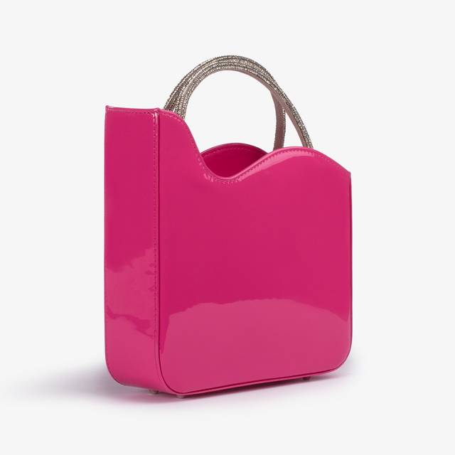 Le Silla Small bag vernice fucsia party con Cristalli Vendita Economica
