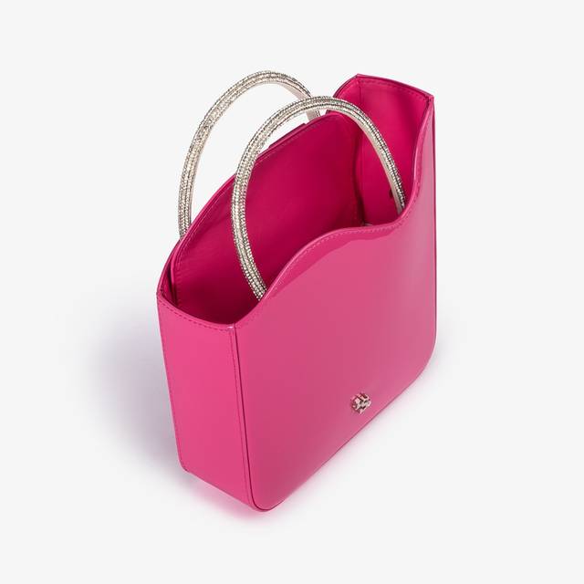 Le Silla Small bag vernice fucsia party con Cristalli Vendita Economica
