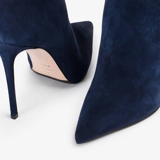 Le Silla Stivaletto camoscio blu navy Moda