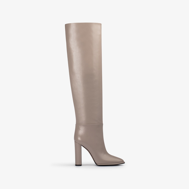 Le Silla Stivale al ginocchio pelle grigio marmo