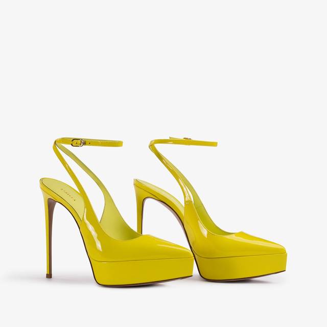 Le Silla Slingback plateau vernice gialla stella Pezzi Unici