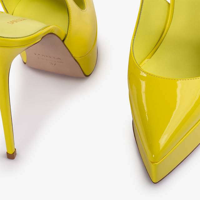 Le Silla Slingback plateau vernice gialla stella Pezzi Unici