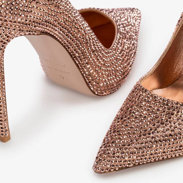 Le Silla Décolleté cristalli oro rosa Soddisfazione Garantita