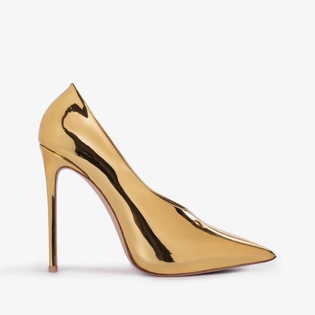 Le Silla Décolleté metallizzata oro pepita