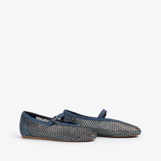 Le Silla Ballerina gioiello rete denim blu con Cristalli Convenienza