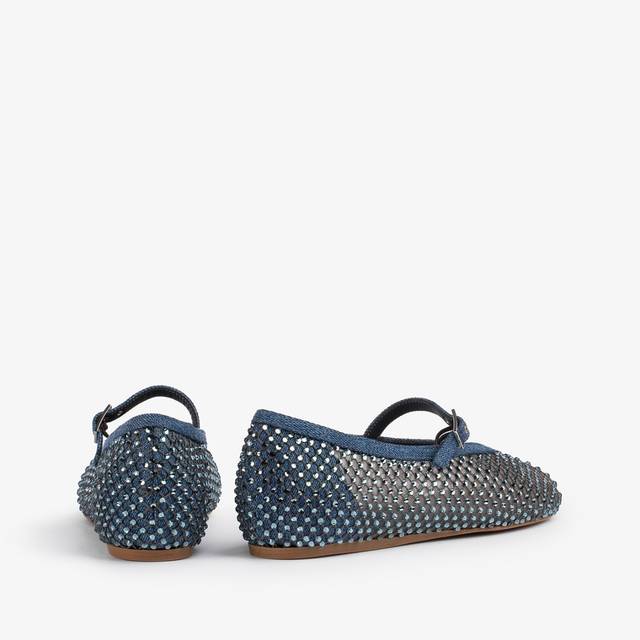 Le Silla Ballerina gioiello rete denim blu con Cristalli Convenienza