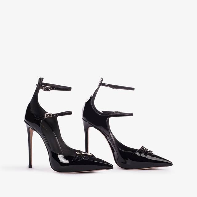 Le Silla Décolleté con listini vernice nera Outlet