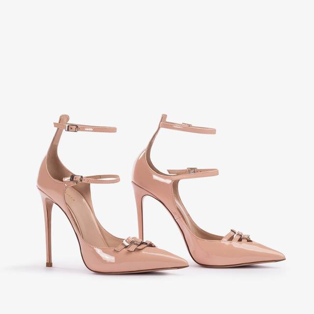 Le Silla Décolleté con listini vernice nude skin In Vendita