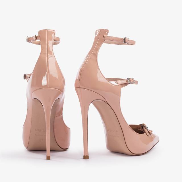 Le Silla Décolleté con listini vernice nude skin In Vendita