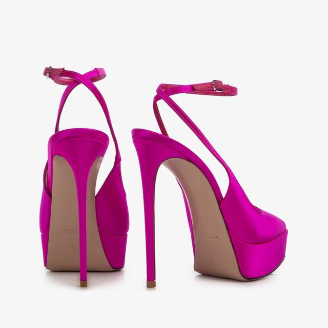 Le Silla Slingback con plateau raso fucsia bouganville Hotsell