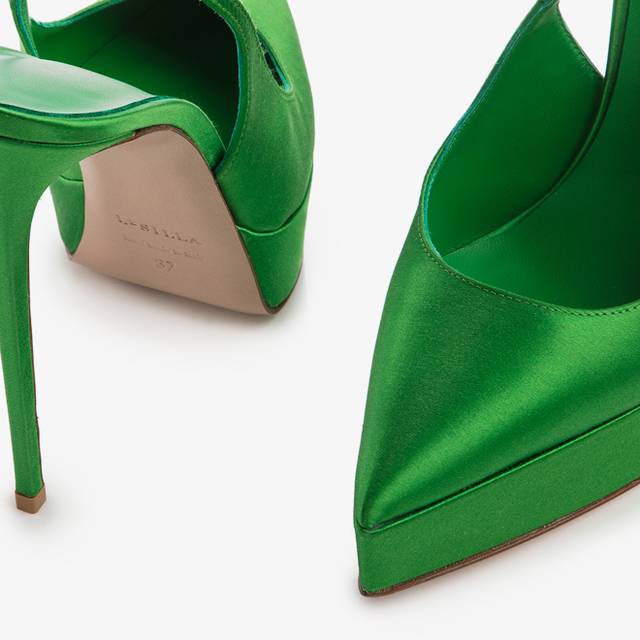 Le Silla Slingback con plateau raso verde emerald Vendita Calda