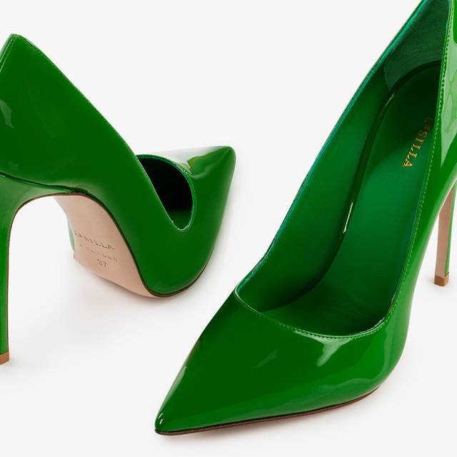 Le Silla Décolleté vernice verde emerald Negozio