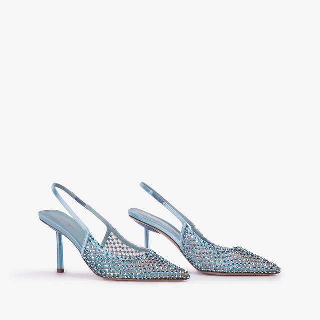 Le Silla Slingback gioiello rete azzurro cielo e Cristalli 2025