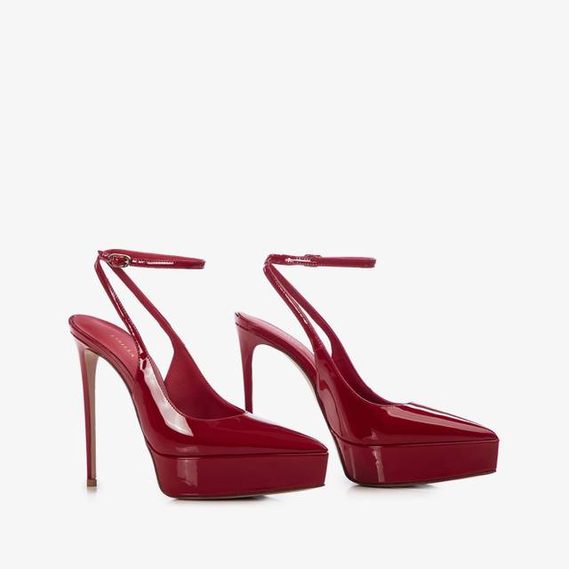 Le Silla Slingback con plateau vernice rossa Italia