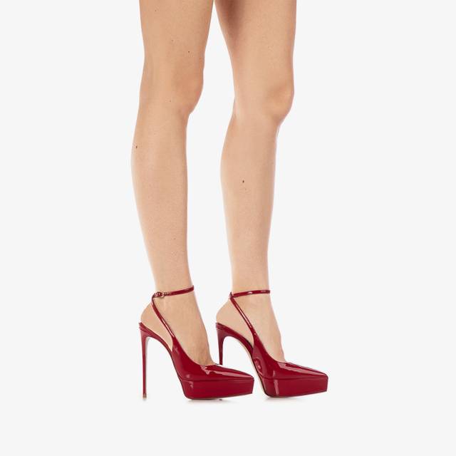 Le Silla Slingback con plateau vernice rossa Italia