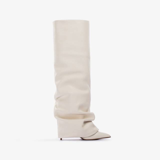 Le Silla Stivale con risvolto nappa bianco milk