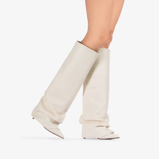 Le Silla Stivale con risvolto nappa bianco milk Spedizione Gratuita