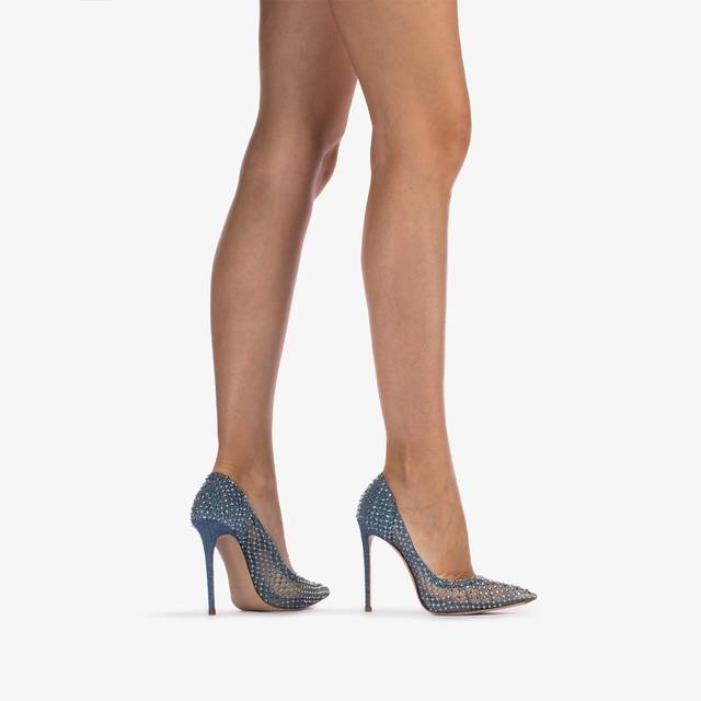 Le Silla Décolleté gioiello rete denim blu Consegna Veloce