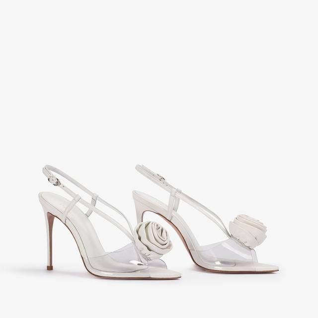 Le Silla Sandalo slingback plexy bianco carta con rosa Affare Del Giorno
