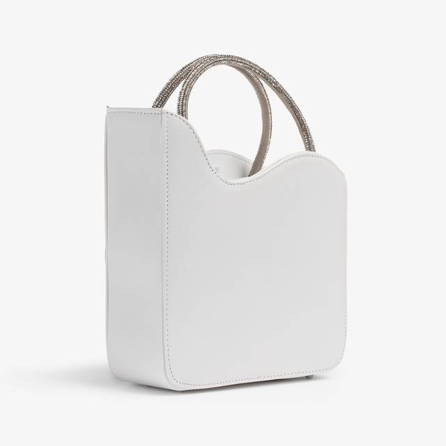 Le Silla Small bag pelle bianca carta e Cristalli Prezzo Ridotto
