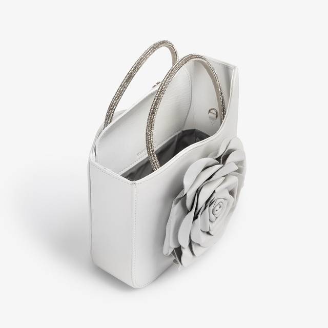 Le Silla Small bag pelle bianca carta e Cristalli Prezzo Ridotto