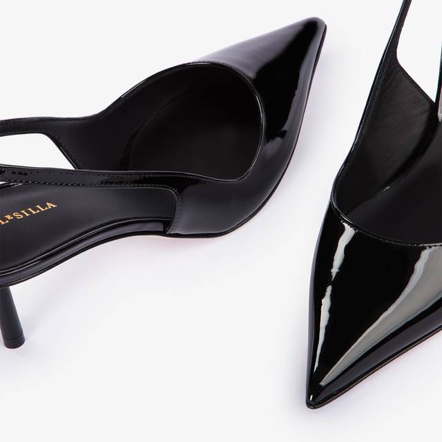 Le Silla Slingback vernice nera Sottocosto