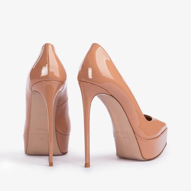 Le Silla Décolleté con plateau vernice nude phard Presa