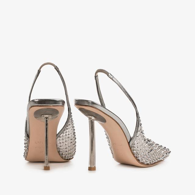 Le Silla Slingback gioiello rete argento Vendita Economica