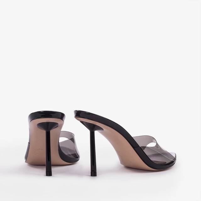 Le Silla Sandalo mule plexy nero In Linea