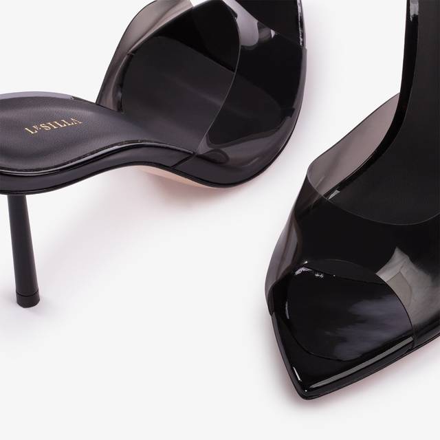 Le Silla Sandalo mule plexy nero In Linea
