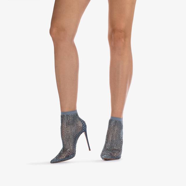 Le Silla Stivaletto calza blu denim e Cristalli Spedizione Gratuita
