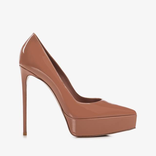 Le Silla Décolleté con plateau vernice marrone cake