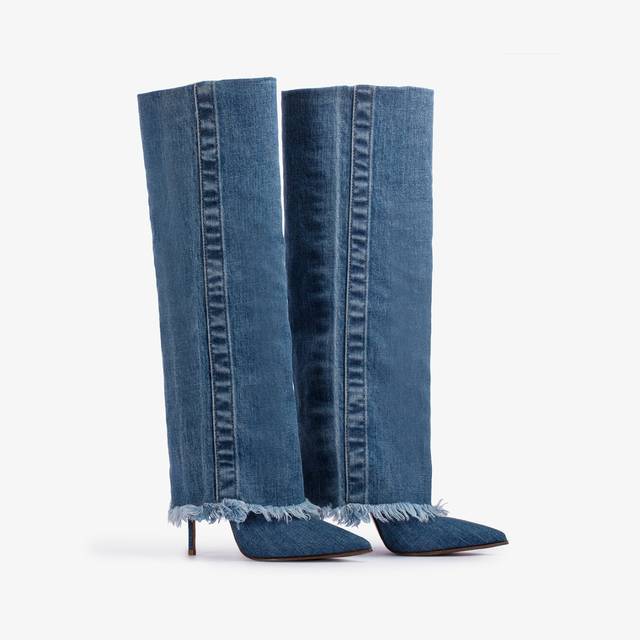 Le Silla Stivale con risvolto denim blu Convenienza